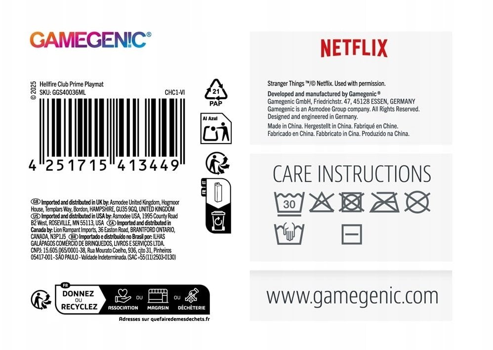 Gamegenic Stranger Things - Prime Playmat - Hellfire Club