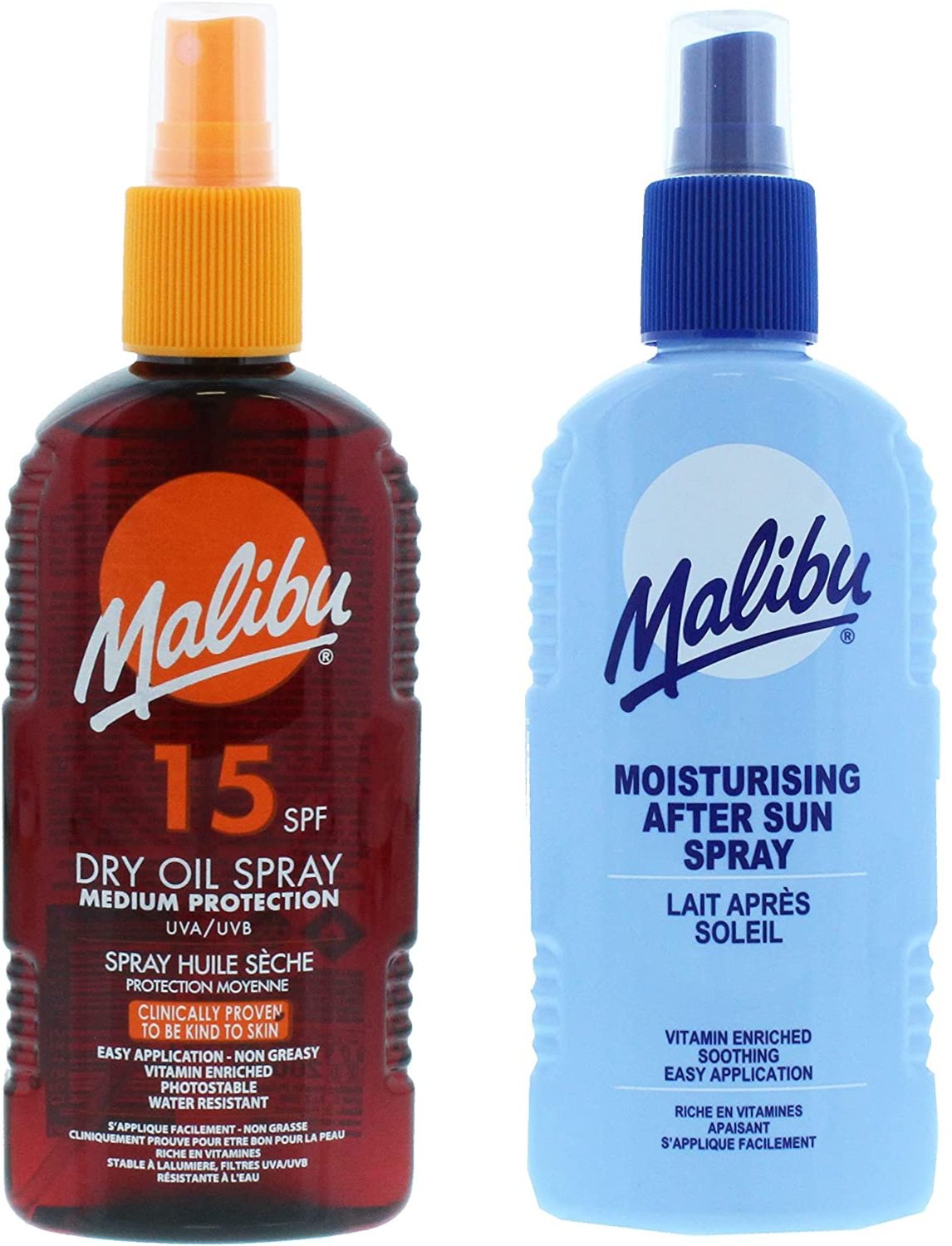 Malibu SPF15 Olejek Brązujący 200ml + Balsam W Sprayu Po Opalaniu 200ml