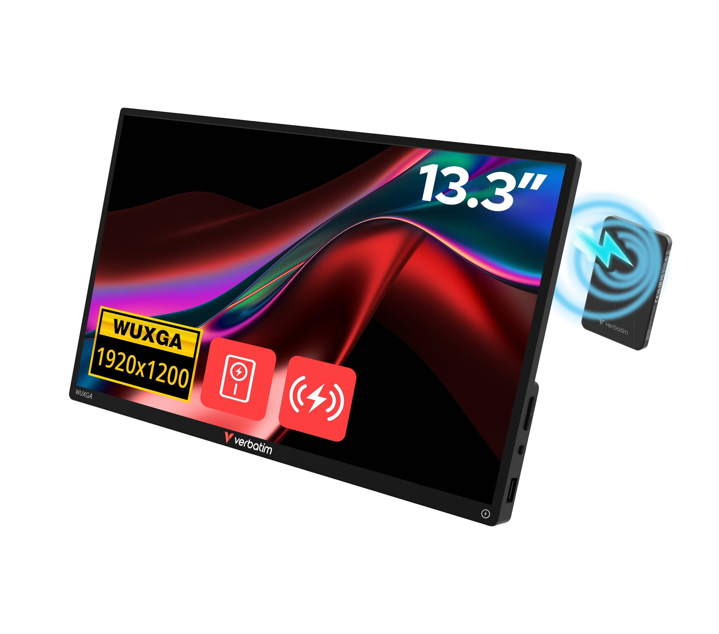 Monitor przenośny dotykowy Verbatim ALU 13.3" WUXGA z powerbankiem 5000mAh czarny 32087