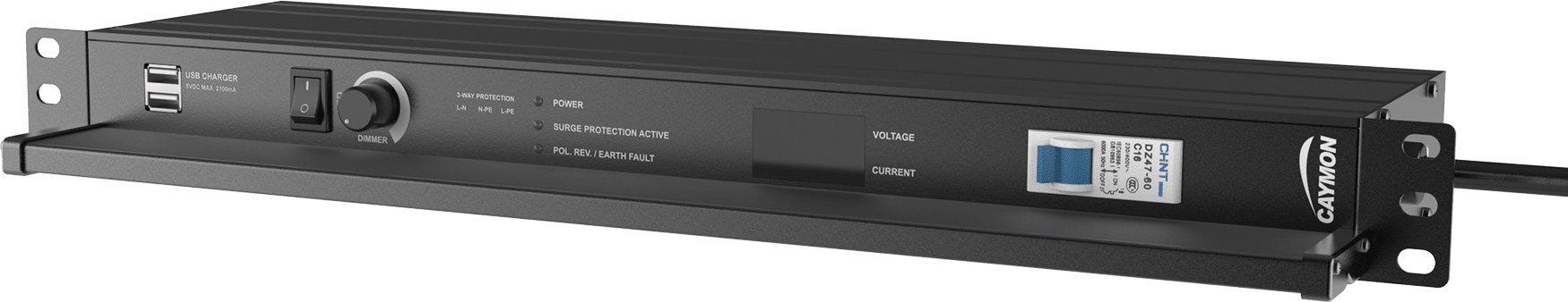 Caymon "CAYMON PSR529F/B Listwa zasilająca 19"" – 9 gniazd typu francuskiego"