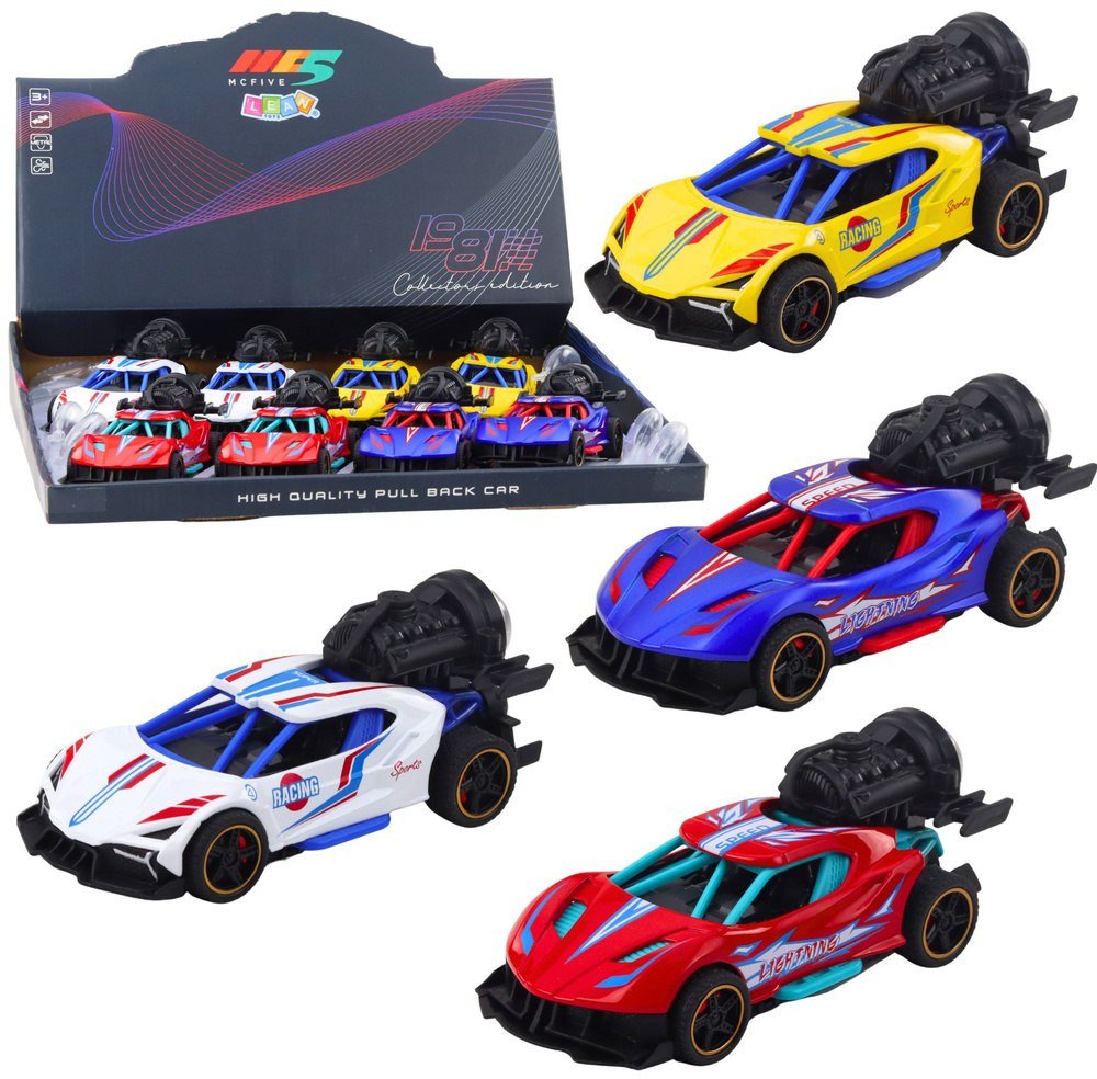 Autko Sportowe Z Napędem Światła Dźwięki Efekt Dymny 1:36 Mix LEAN Toys