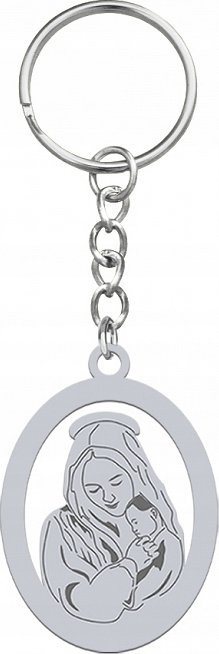 Radziszewska Jewellery Matka Boska Brelok do kluczy Srebro 925 ŻYCZENIA GRATIS