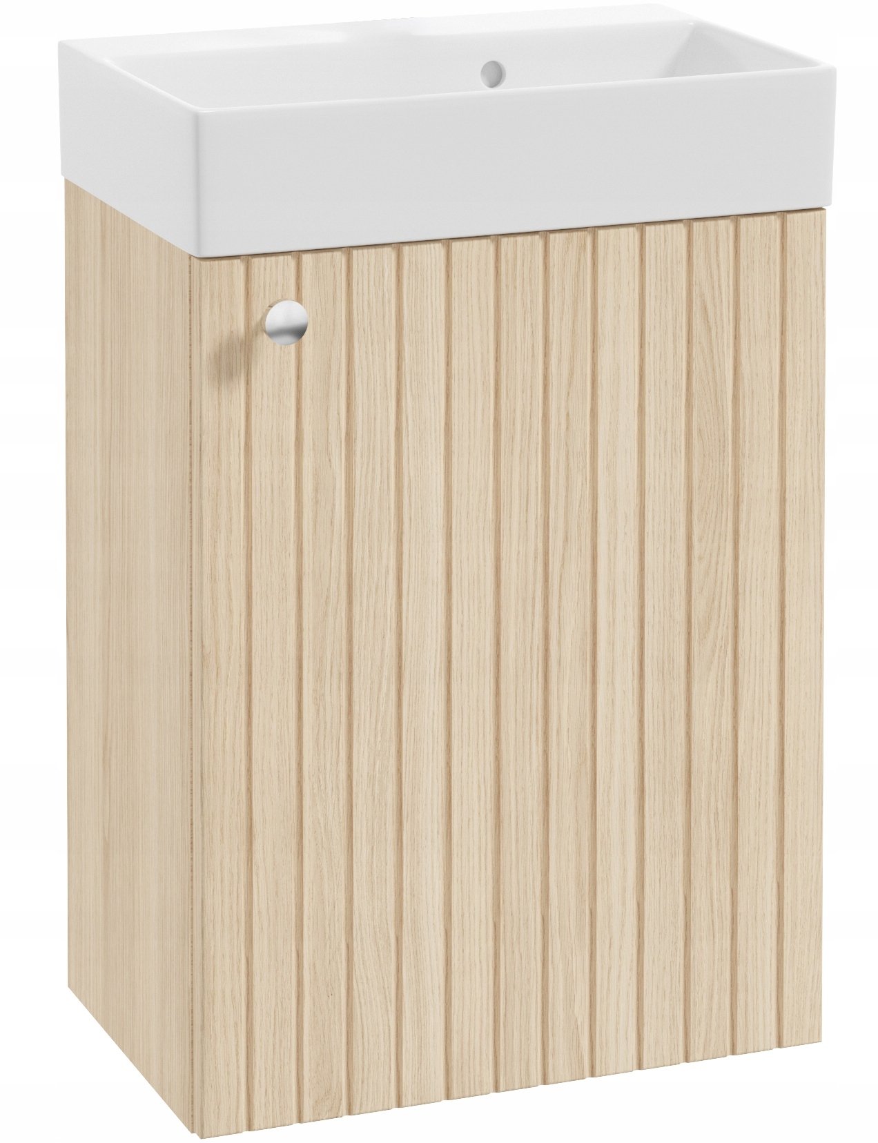 Szafka łazienkowa z umywalką Dąb Vicenza i uchwytem chrom 50x70cm Kiara