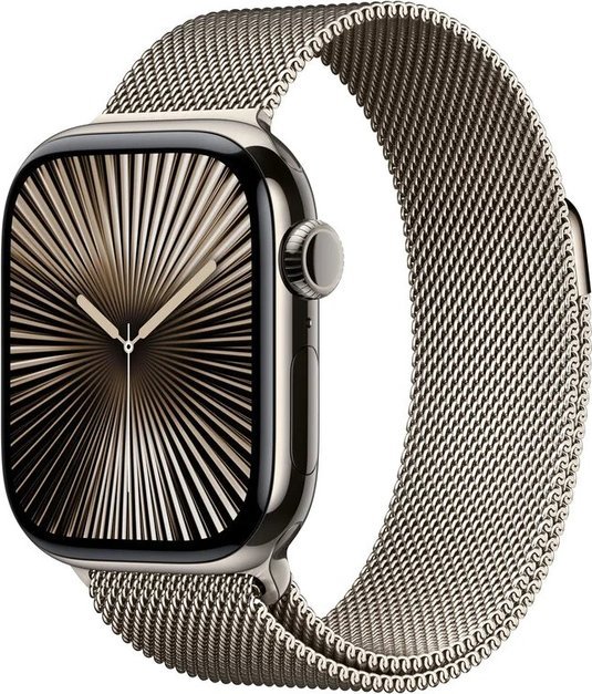 Smartwatch Apple Watch 10 GPS + Cellular 46mm Natural Titanium Milanese Loop S/M Szary (MC7Q4QF/A)