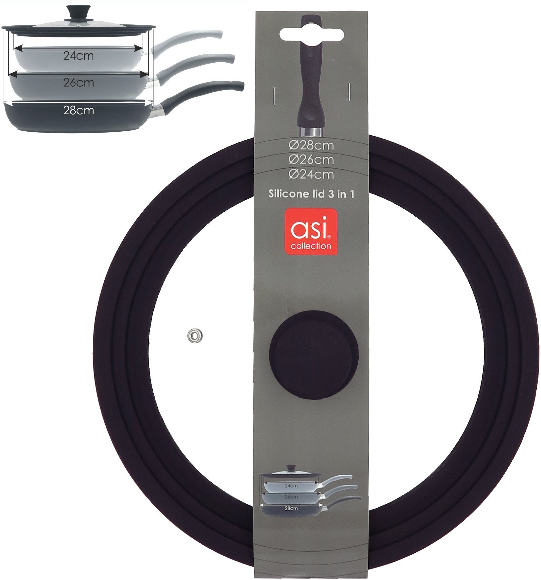 ASI COLLECTION Wax universal with silicone edge 3in1 O24/26/28cm 24302201