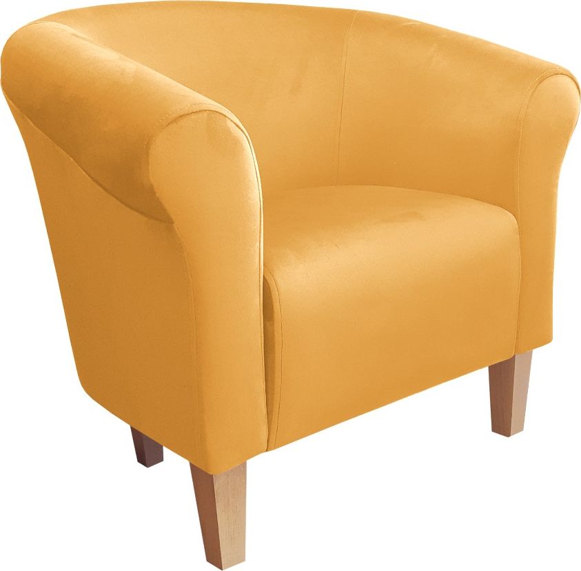 Atos Fotel DRAWA 1 BL VELVET żółty do salonu ATOS