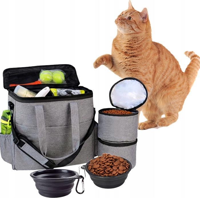Wobell Podróżna Torba Kota Psa Zestaw Do Żywności Rzeczy dla zwierząt Pojemniki Miski
