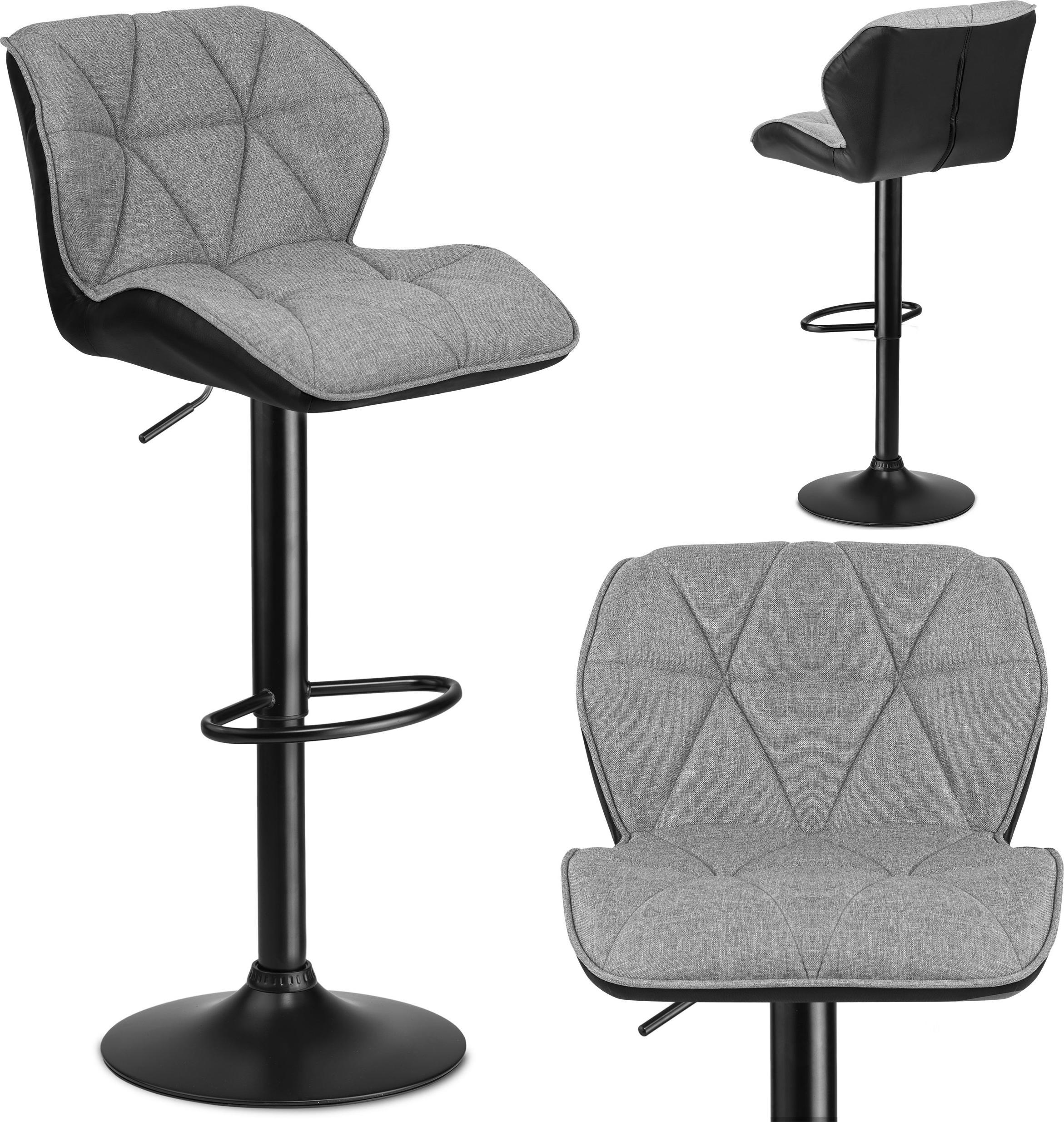 Sofotel Hoker barowy z oparciem Castel czarno-szary