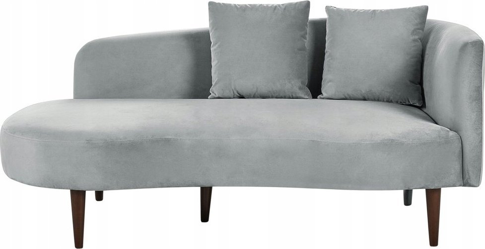 Beliani Szezlong welurowy prawostronny jasnoszary CHAUMONT