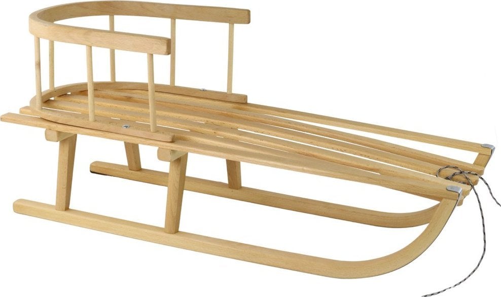 LeanToys Sanki Drewniane Z Oparciem Sznurek Saneczki Duże