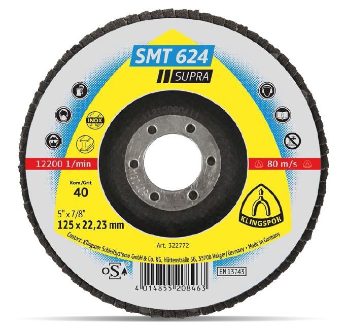 Klingspor Ściernica talerzowa listkowa SMT624 SUPRA 125mm granulacja 80 - 322775