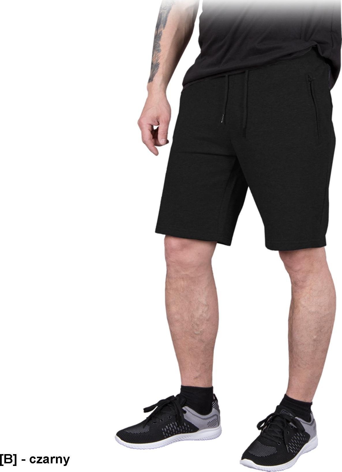 R.E.I.S. SHORTS - krótkie spodenki ochronne, troczki rozciągliwa gumka w pasie, 65% poliester, 35% bawełna 280 g/m - czarny S