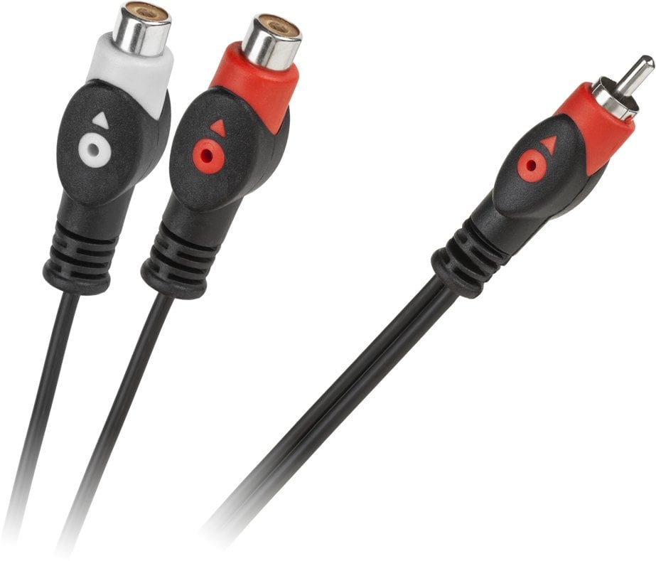 Kabel 1RCA wtyk-2RCA gniazdo 1.8m łezka