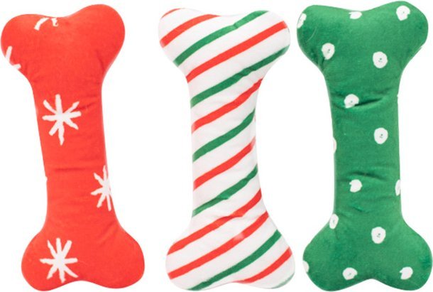 Zippy Paws Piszcząca zabawka dla psa 3-pack Kostki w świąteczne wzory