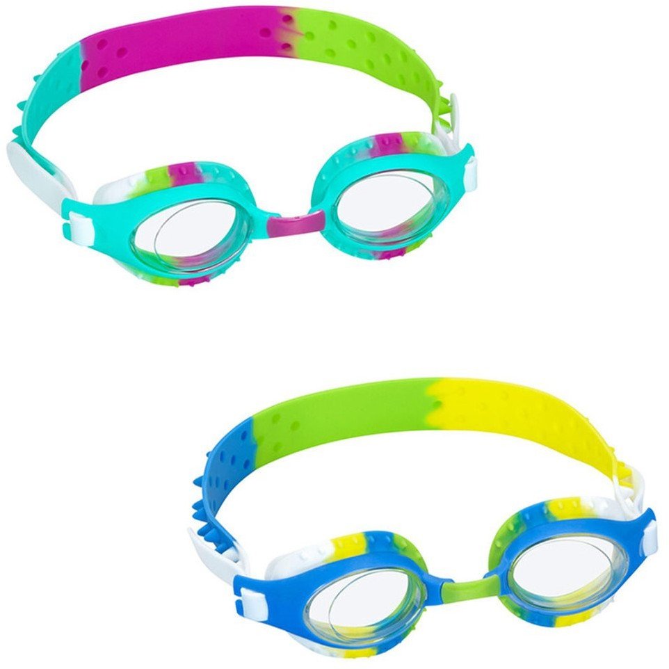 Bestway Okulary Pływackie Zestaw 3 Szt Pasek Silikonowy Kolor Asortyment +7 Lat Plaża i Basen 21096