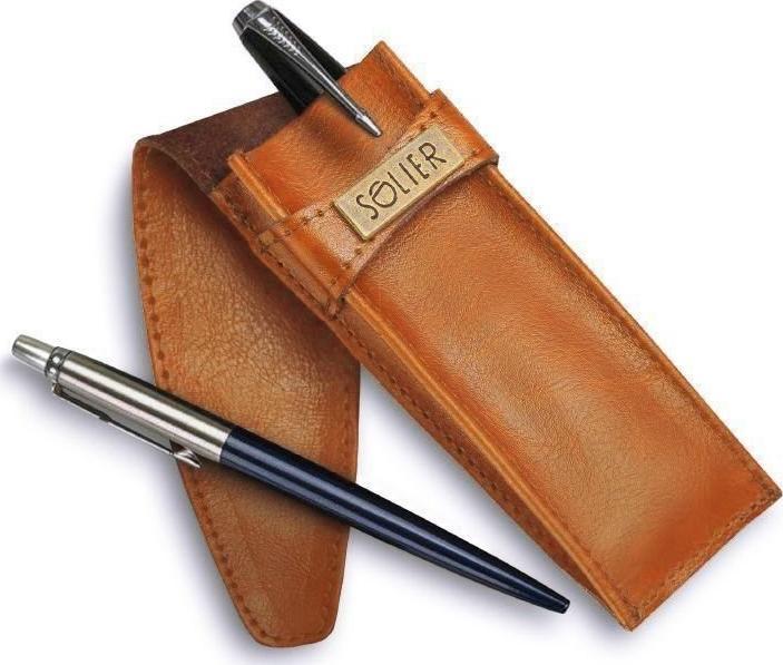Solier Etui na pióro lub długopis camelowe SOLIER SA12