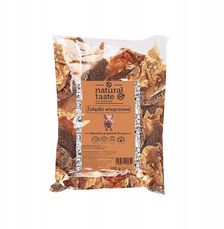 Natural Taste Naturalny przysmak gryzak dla psa żołądki wieprzowe 500 g