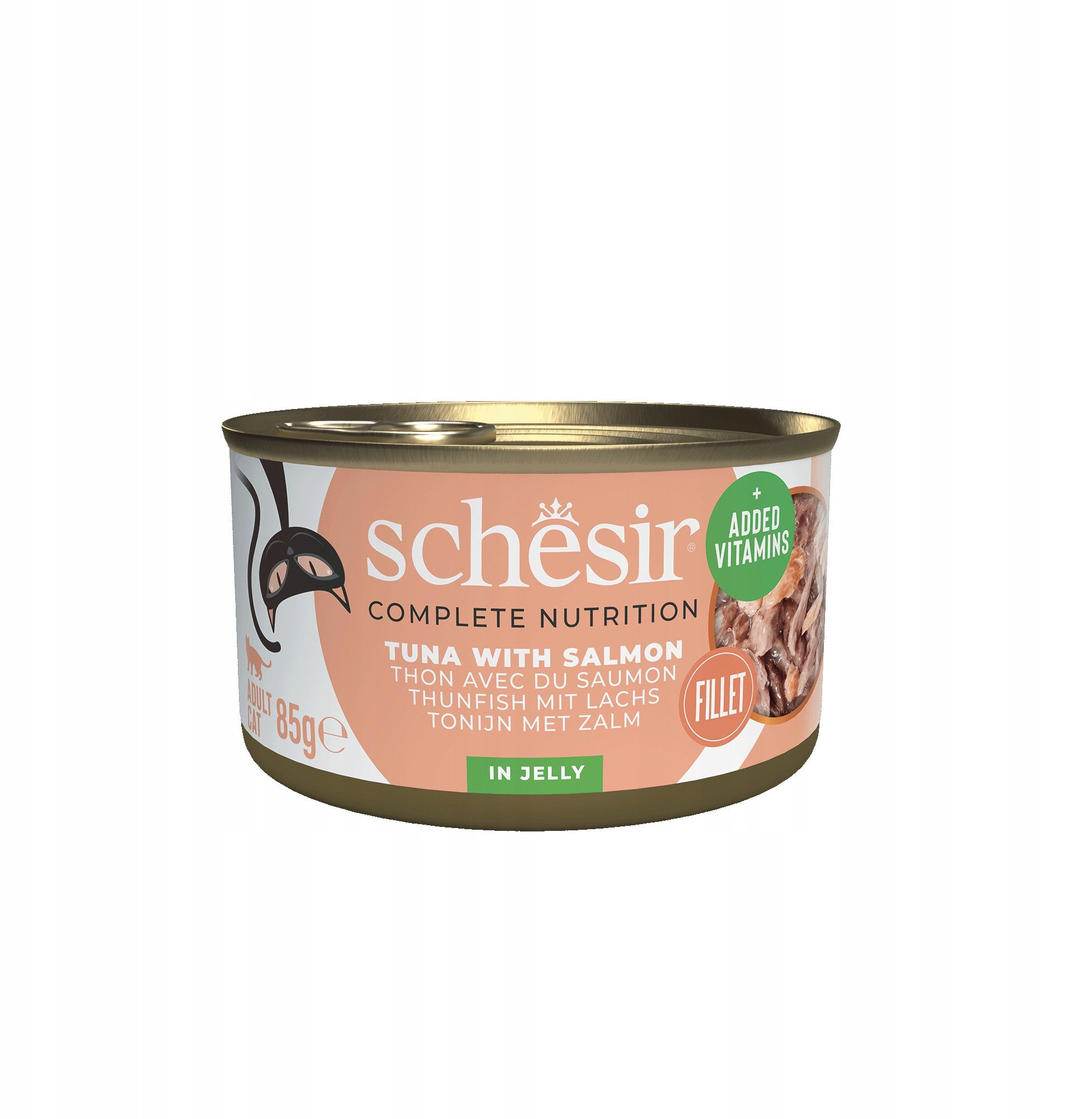 C&B, karma mokra, dla kot�w, tu�czyk z �ososiem w galarecie, 85 g, puszka