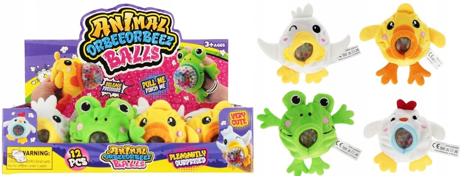 ZAB WYCISKANA ZWIERZ PLUSZ 10CM MIX MCDISP12/144