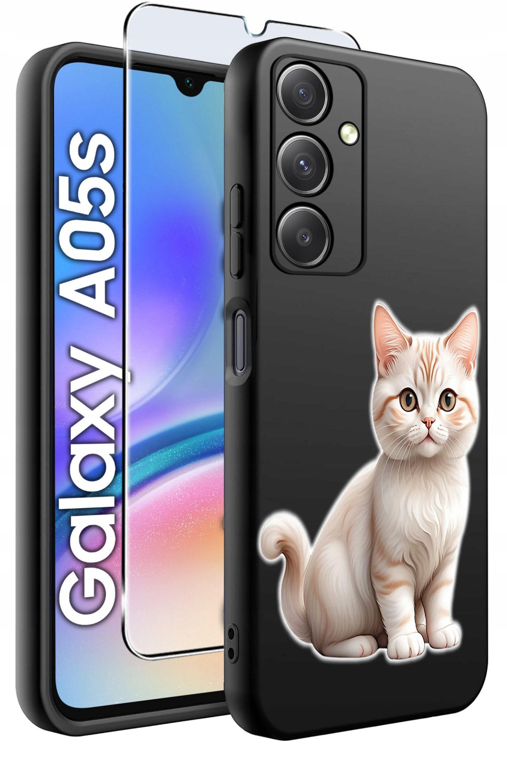 ETUI do Samsung A05s WZORY | SILIKONOWE MATT CASE + SZKŁO 9H