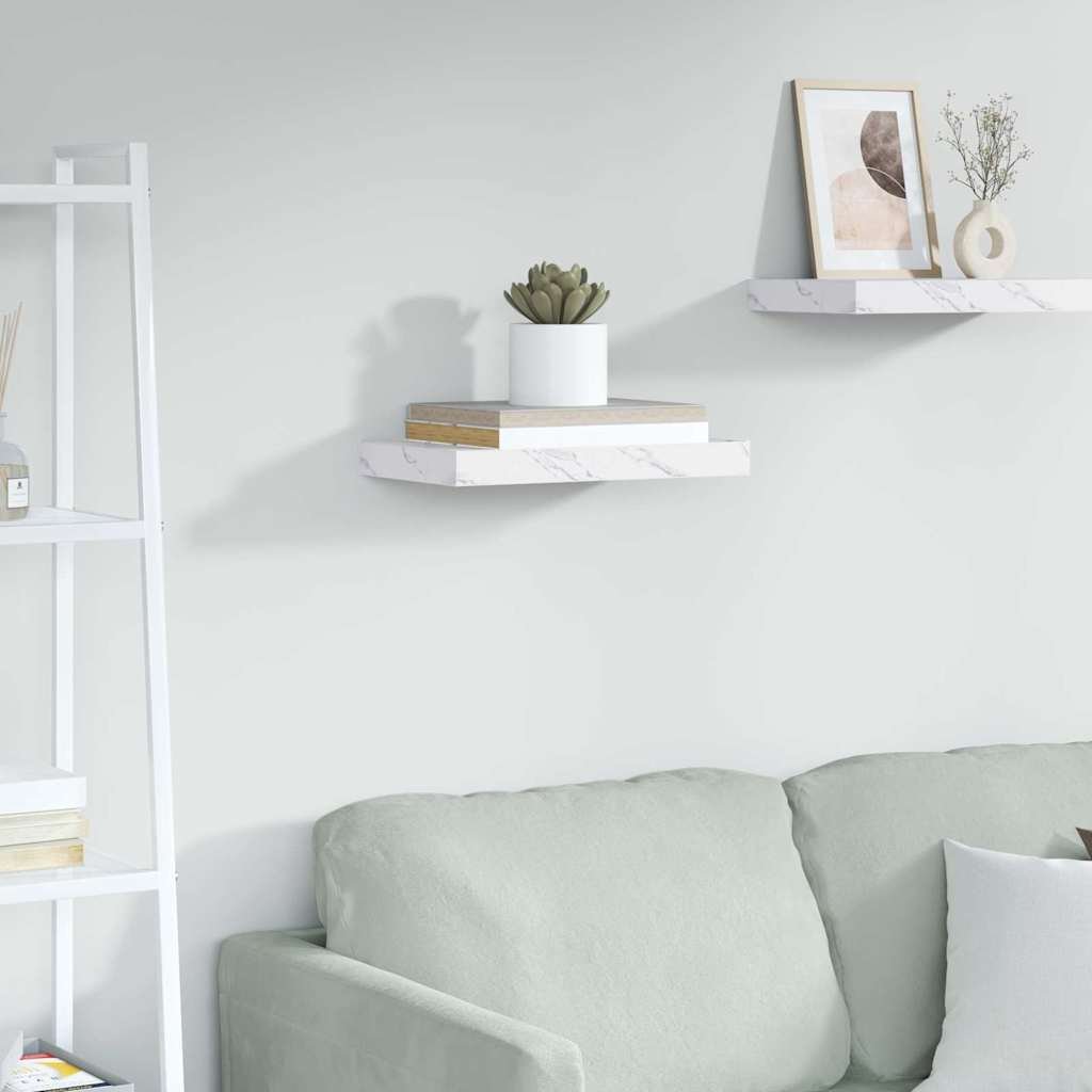 vidaXL Półka ścienna z przechowywaniem Biały marmur 40 x 23,5 x 4 cm