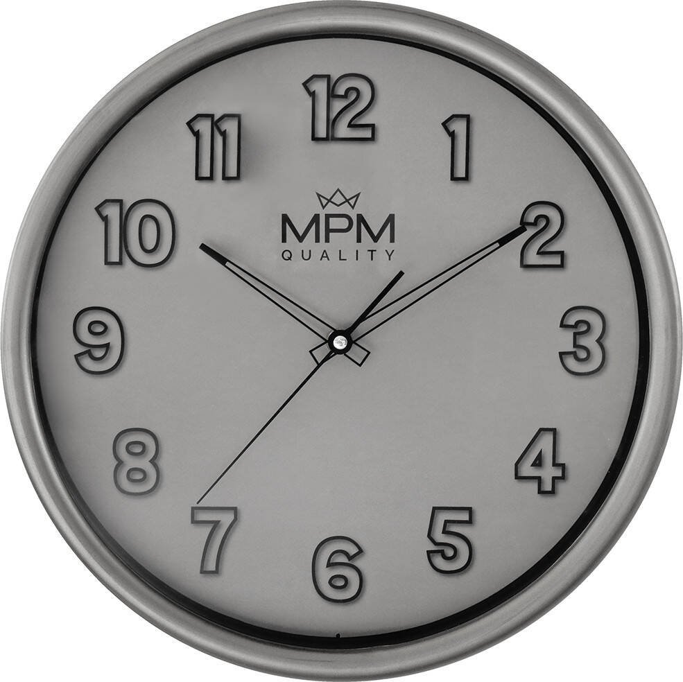 MPM Zegar ścienny MPM E01.4331.92 fi 35 cm szary cichy