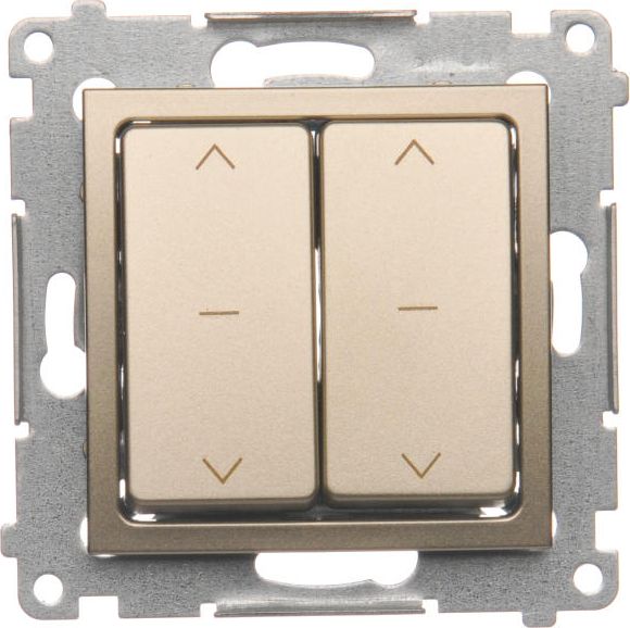 Kontakt-Simon Łącznik żaluzjowy Simon 54 trójpozycyjny podwójny 10A 250V złoty mat (DZW2.01/44)
