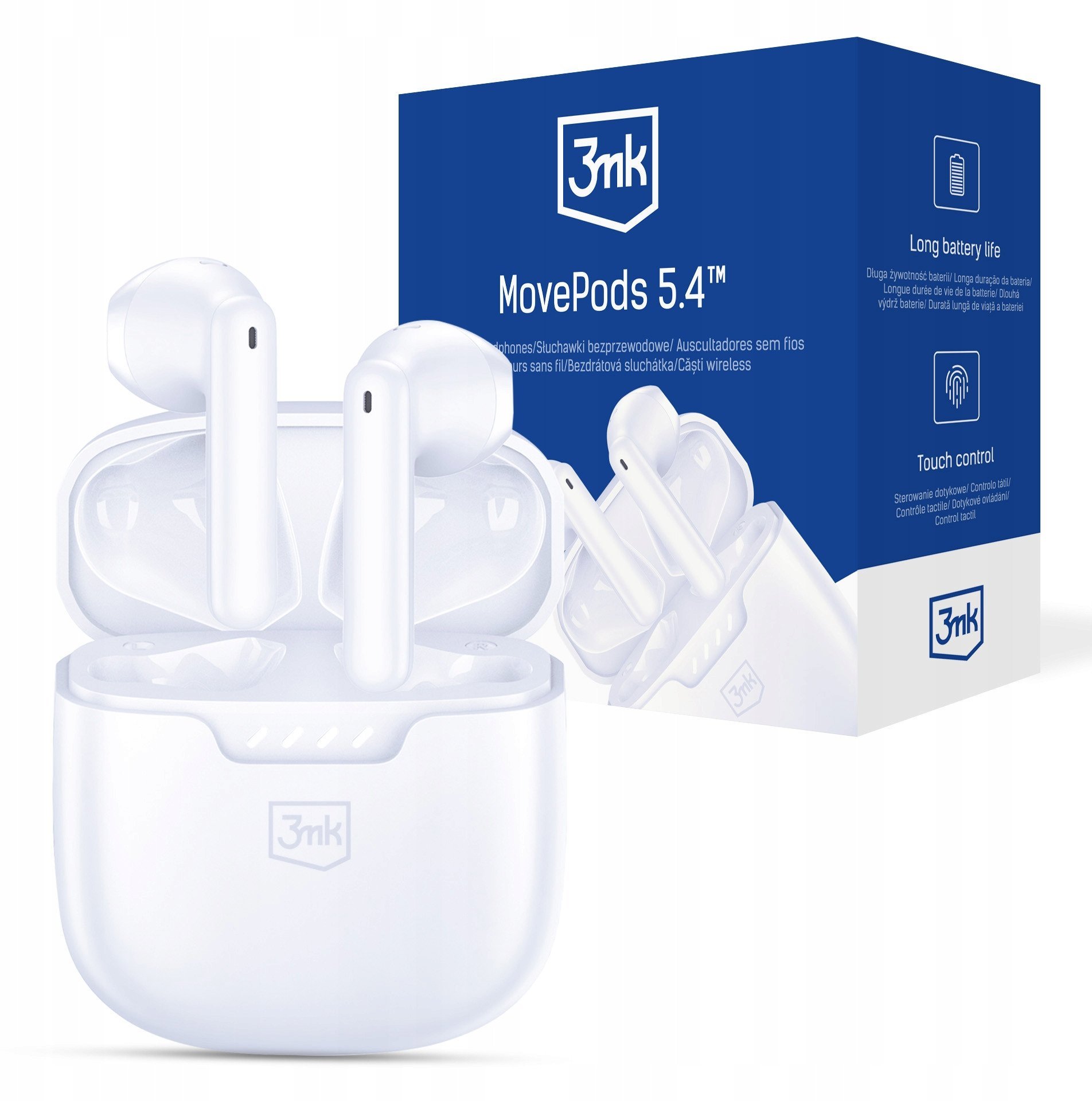Słuchawki TWS 3MK Movepods Bluetooth 5.4 biały