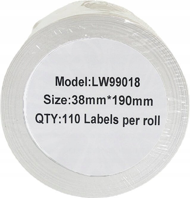 Etykieta DYMO LW 99018 38mm x 190mm 110s czarny na białym zamiennik S0722470