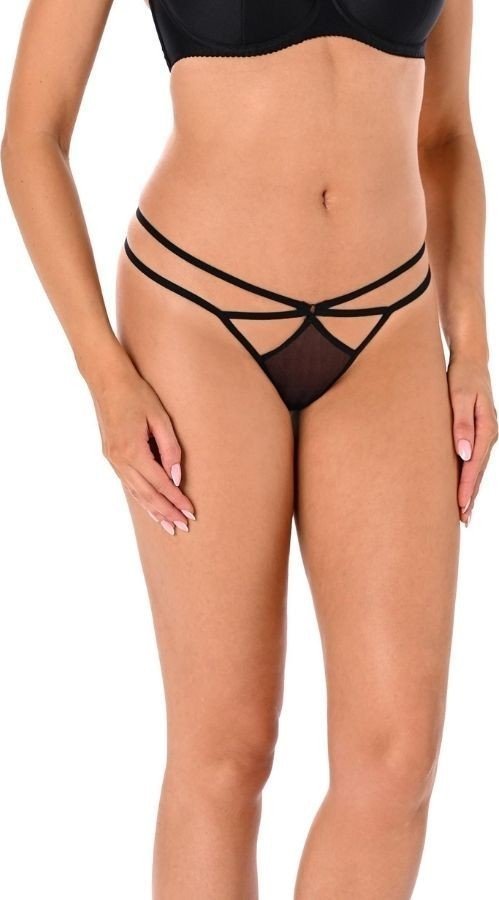 Teyli Stringi paski z siateczką Suzie czarne Czarny XL