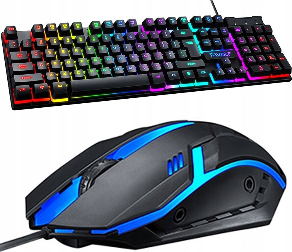 KLAWIATURA PODŚWIETLANA ZESTAW Z MYSZKĄ TF230