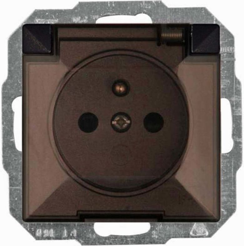 Abex Gniazdo pojedyncze Perła hermetyczne IP44 czarny (PT-16PH)