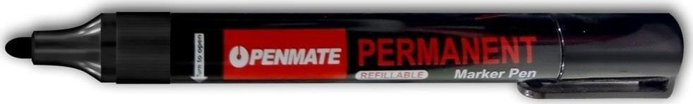 Marker permanenty okrągły czarny (12szt)PENMATE