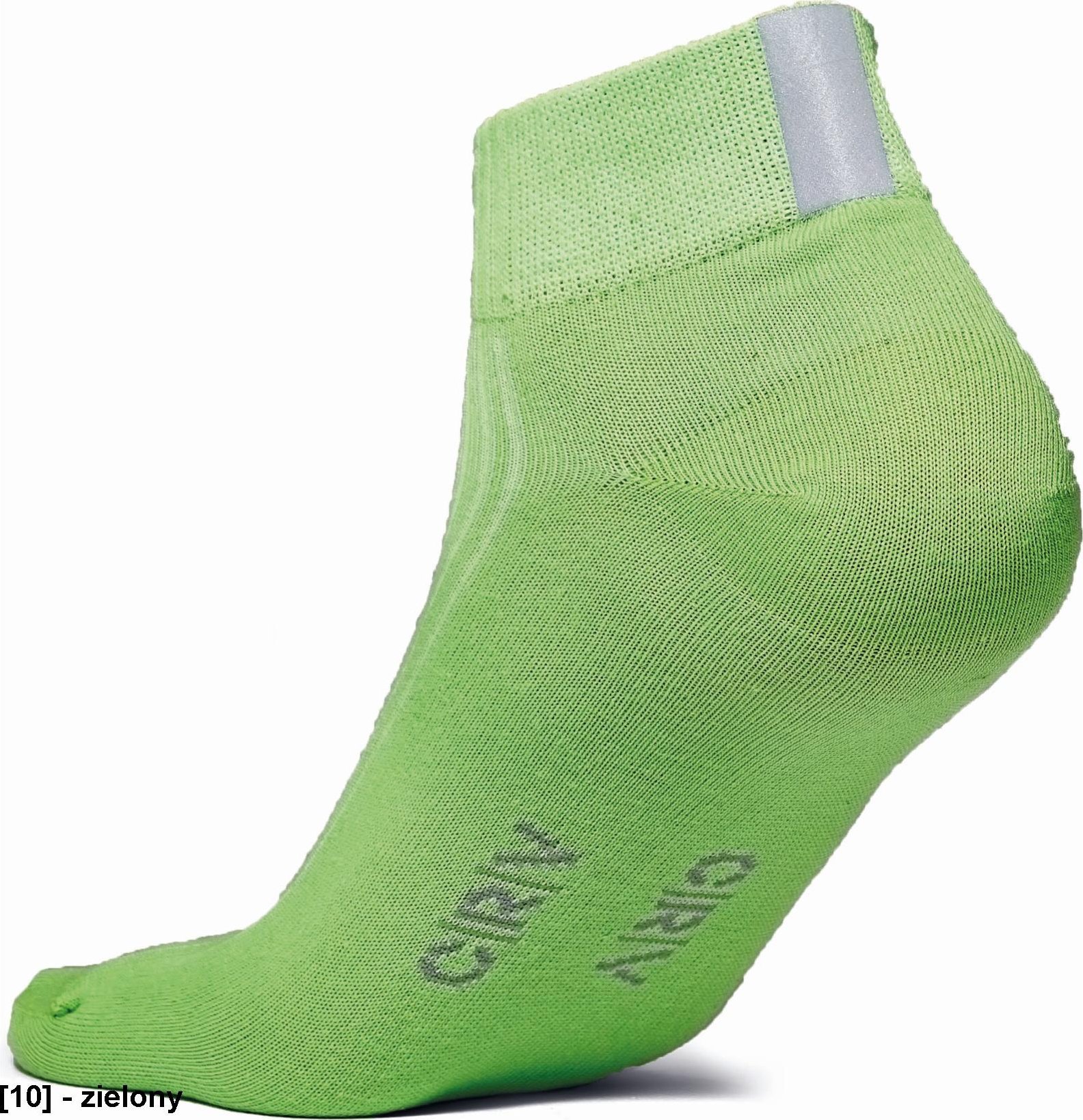 CERVA ENIF SKARPETY - niskie skarpety sportowe z odblaskowym pasem z tyłu - zielony r.37