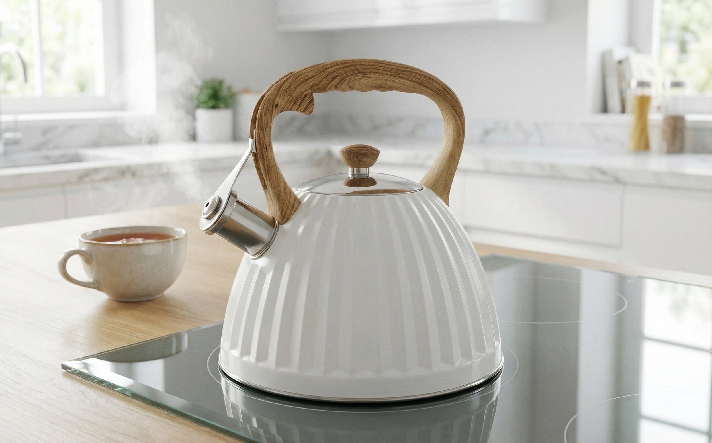 Czajnik tradycyjny 2,8 L Henry biały nierdzewny