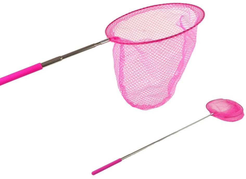 LeanToys Siatka Na Motyle Owady Składana Teleskopowa 85 cm Różowa
