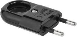 Elgotech Wtyczka płaska z uchwytem b/u Euro 2,5A 250V czarna (WTP2C-2)