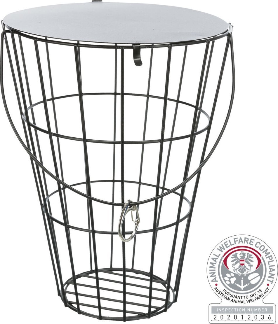 Trixie Podwieszany uchwyt na siano, metal, 21 cm, z pokrywką