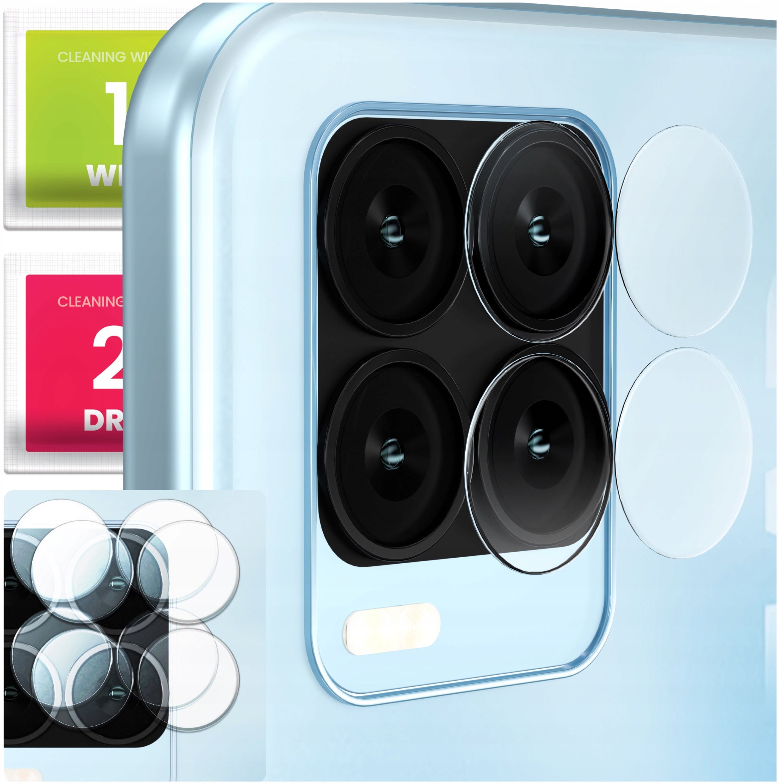 2-PAK Szkło Na Aparat Do Realme 8 (Hartowane, Ochronne, Na Obiektyw, 9H)