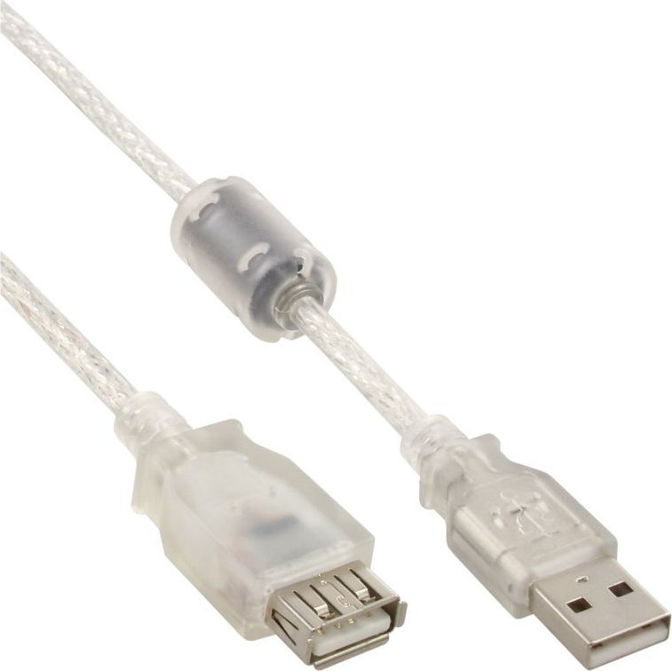 Kabel USB InLine USB-A - USB-A 1 m Przezroczysty (34610Q)