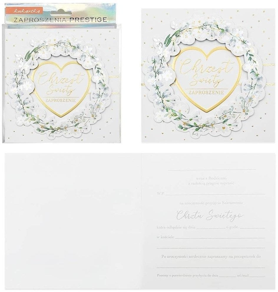Zaproszenie Chrzest 5szt