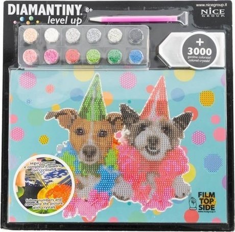 Russell Mozaika cekinowa samoprzylepna Psy party 32x32 B/C RUSSELL