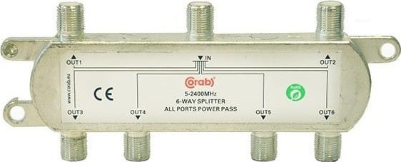 CORAB Rozgałęźnik sygnału splitter 5-2400Mhz 6 wyjść power pass CORAB