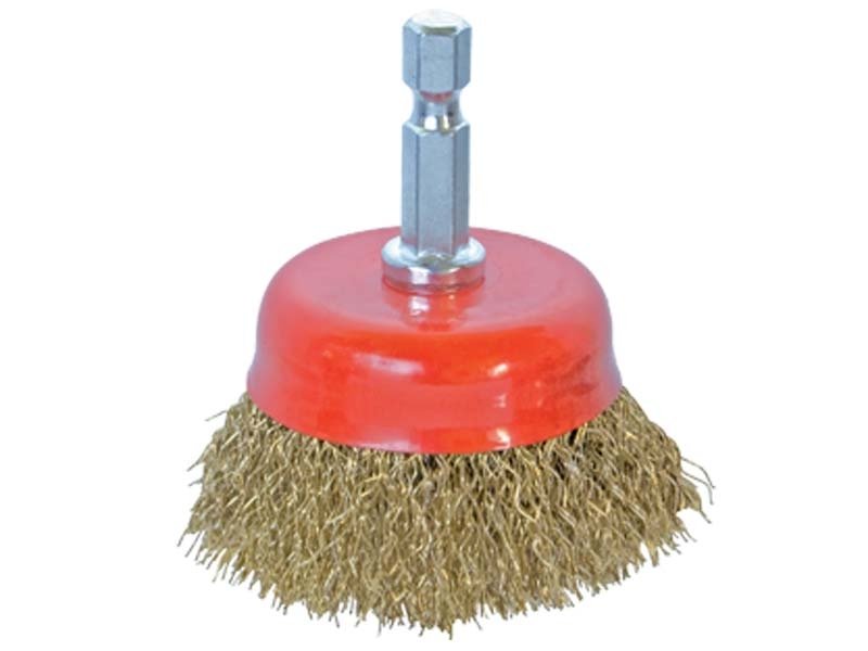 Modeco Szczotka druciana garnkowa z trzpieniem 1/4\" 75mm - MN-69-193