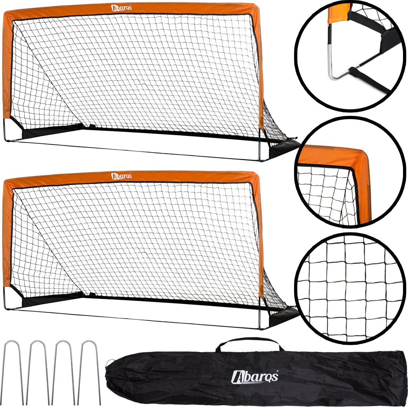 Abarqs AbarQs Dwie składane przenośne bramki do piłki nożnej football 205cm