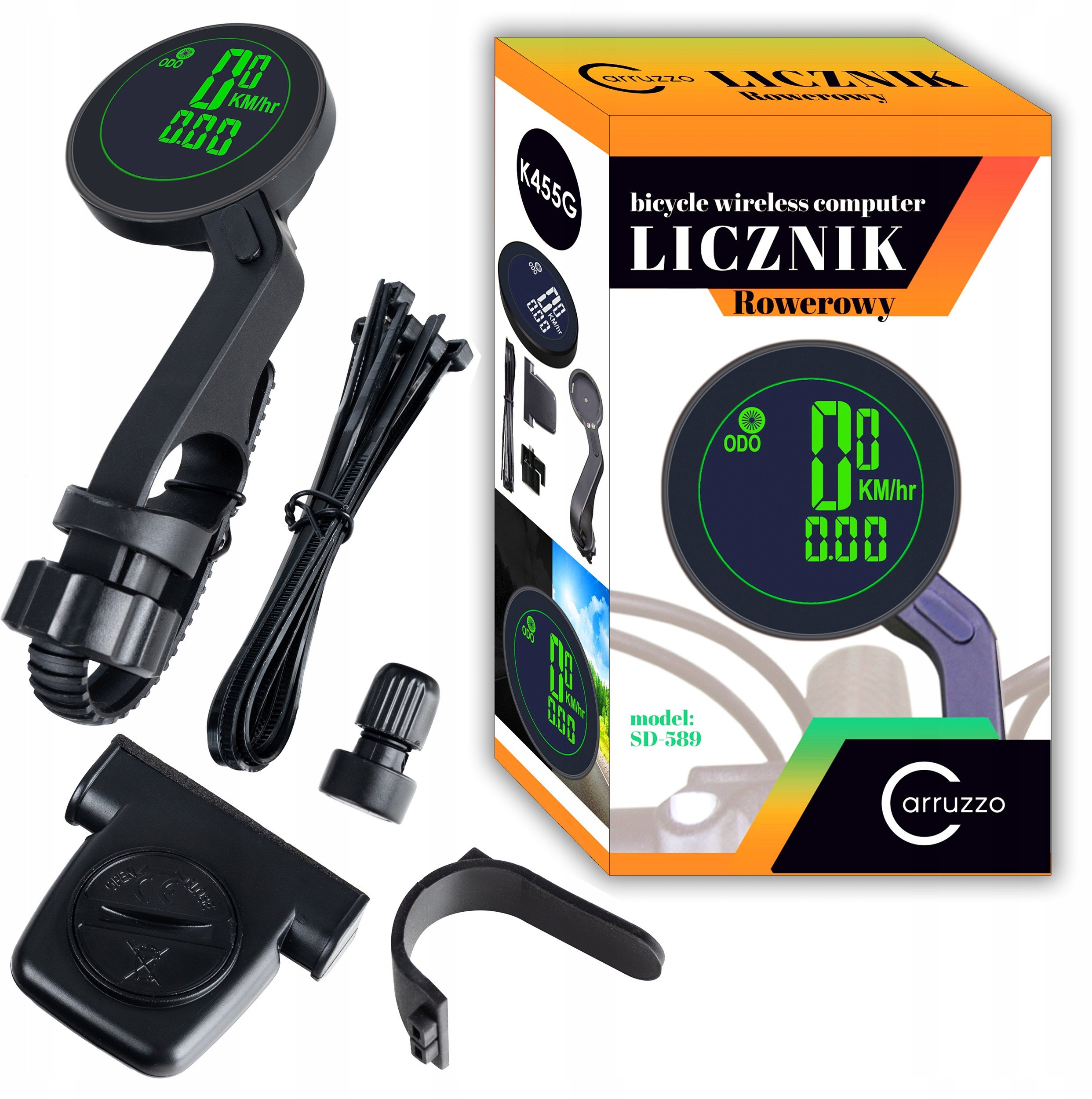 K455G LICZNIK ROWEROWY BEZPRZEWODOWY WYSIĘGNIK
