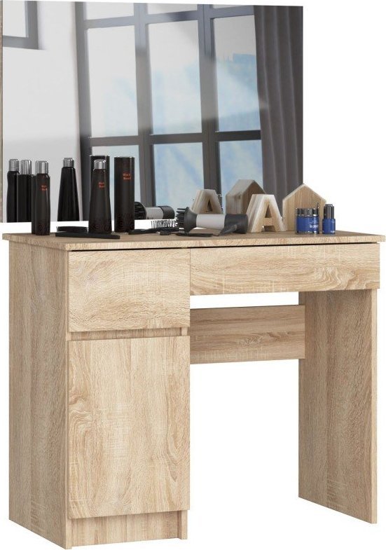 Fabryka Mebli Akord TOALETKA KOSMETYCZNA Z LUSTREM P-2/SL 900x600 LEWA DĄB SONOMA