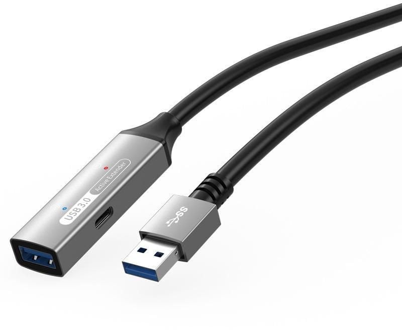 Kabel USB MicroConnect USB-A - USB-A Czarno-srebrny (USB3.0AAF20A)