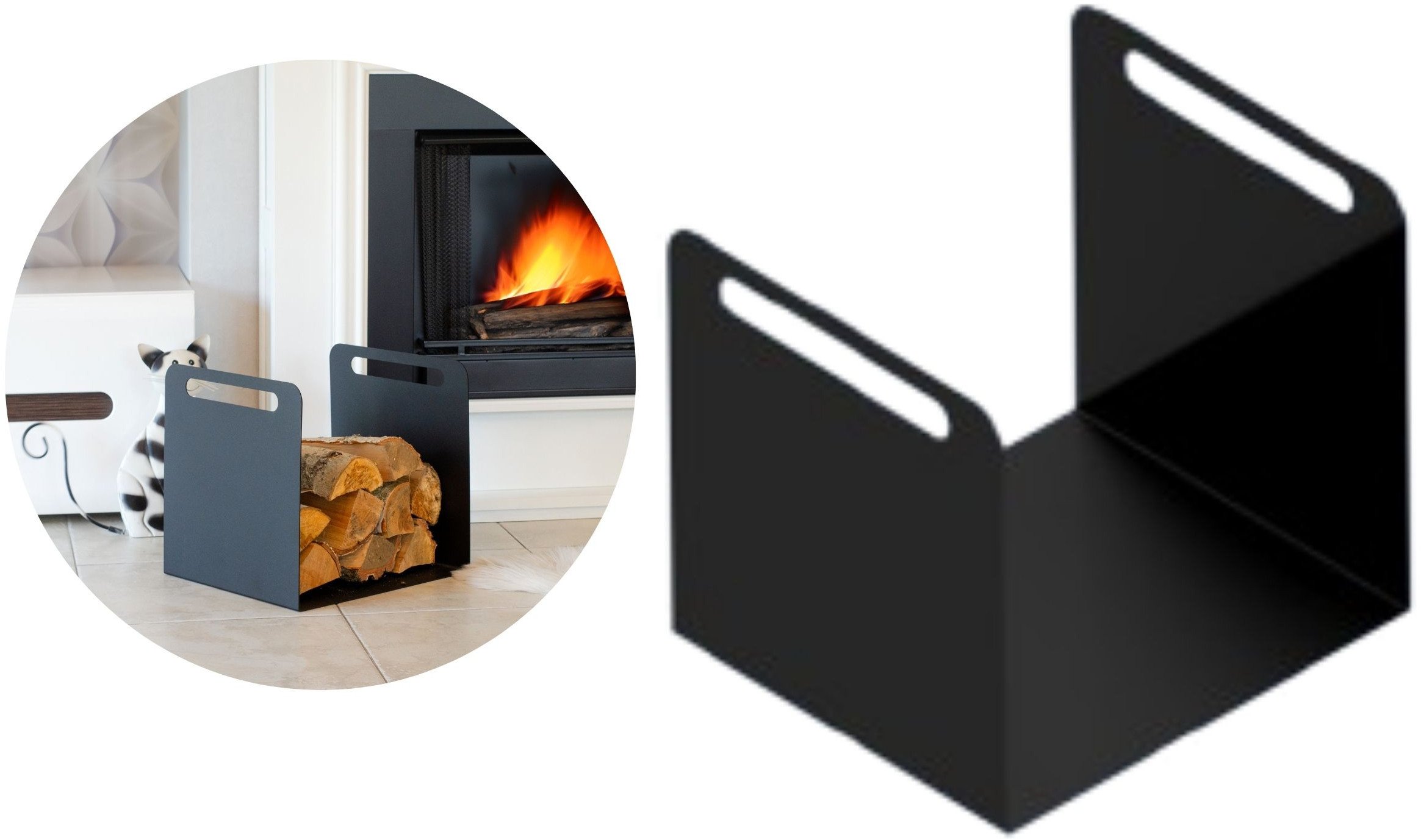 Stojak na drewno kominkowe IGA Stalowy wolnostojący regał