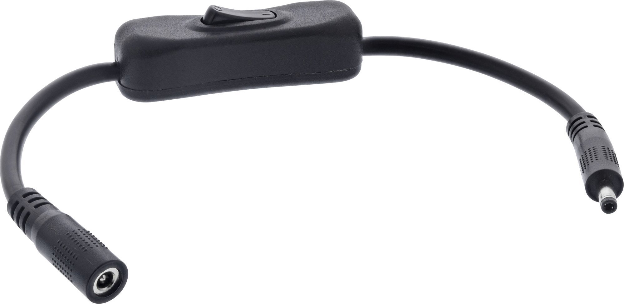 Kabel zasilający InLine ® DC Kabel z przełącznikiem, DC ST/BU 4,0x1,7mm, AWG 18, czarny, 0,20m